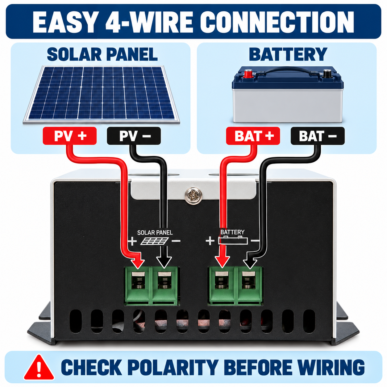 Boost MPPT Solar Charge Controller Wiring Connection